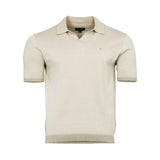 Eden Park Men's Sand Beige Textured Knit Polo Shirt
