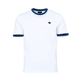 Eden Park Men's White T-Shirt with Navy Blue & Black Striped Trim