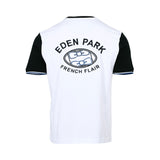 Eden Park Men's White & Black Color Block T-Shirt with Blue Details