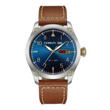 Cerruti 1881 Borgatello Gents Navy Dial Light Brown Leather Strap Watch