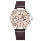 Cerruti 1881 Dervio Gents White Rose Gold Dial Brown Leather Strap Watch