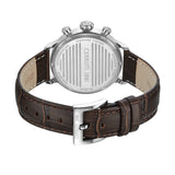 Cerruti 1881 Dervio Chronograph Gents Watch - Silver Dial, Gold Accents, Brown Leather