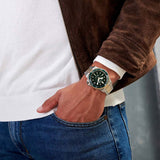 Cerruti 1881 Pesaro Gents Green Dial Stainless Steel Gold Plated Watch