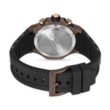 Cerruti 1881 Lucardo Gents Chronograph Brown IP Case Brown Dial Rose Gold Elements Two-Tone Silicone Strap Watch