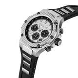 Cerruti 1881 Lucardo Chronograph Gents White Dial, Two-Tone Stainless Steel and Black Case  with Black Silicon Strap Watch