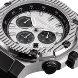 Cerruti 1881 Lucardo Chronograph Gents White Dial, Two-Tone Stainless Steel and Black Case  with Black Silicon Strap Watch