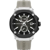 Cerruti Razzuolo Gents Black Dial Black Case Grey Silicon Strap Watch