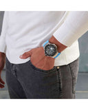 Cerruti Lucardo Gents Automatic Gun Case Light Blue Silicone Strap