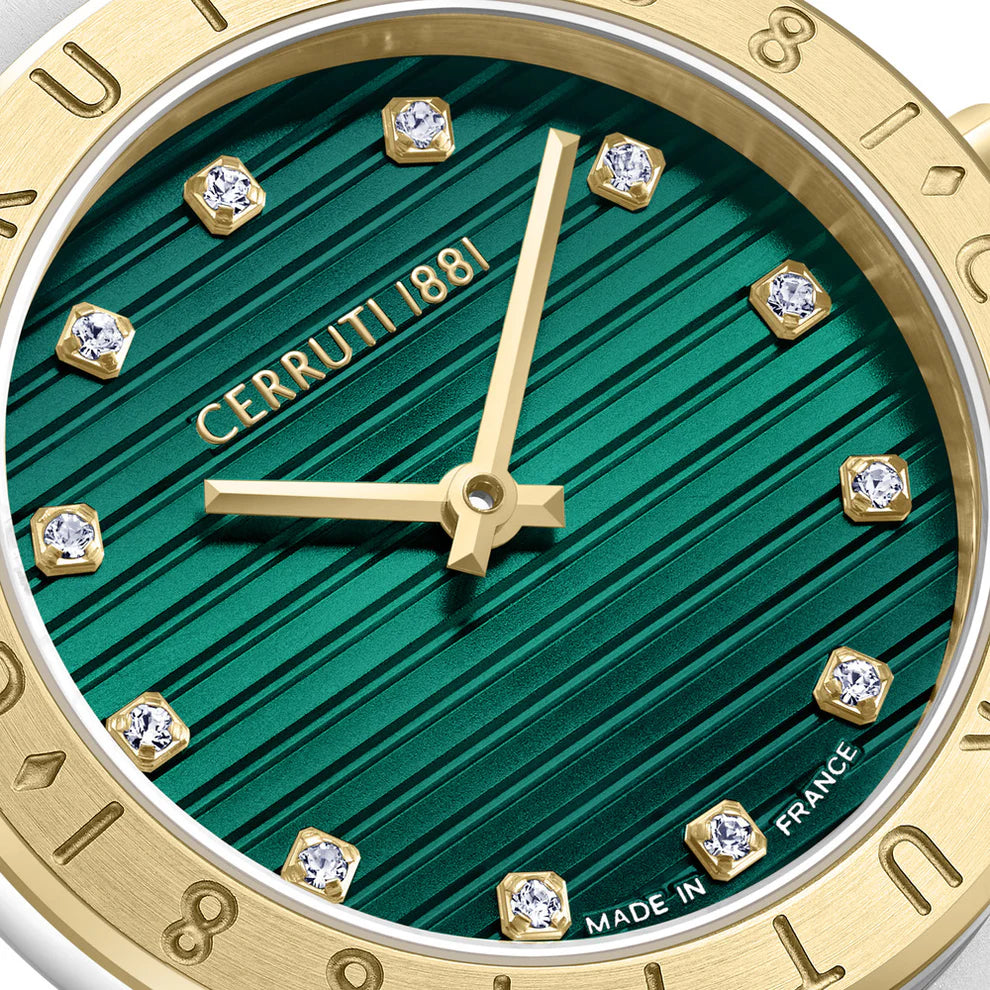 Cerruti 1881 Filiano Ladies Green Dial Gold Bezel Silver Stainless Steel Bracelet Watch | GCC | Watch | Watches | Women | Womens | Womens Watches Cerruti 1881 Filiano Ladies Green Dial Gold Bezel Silver Stainless Steel Bracelet Watch | GCC | Watch | Watches | Women | Womens | Womens Watches