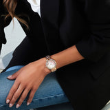 Cerruti 1881 Gardena Ladies White MOP Dial Rose Gold Stainless Steel Watch