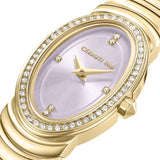 Cerruti 1881 Norcia Ladies Lilac Dial  Gold-Tone Stainless Steel Watch