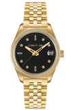 Cerruti 1881 Baccio Ladies Black Dial Gold Stainless Steel Watch