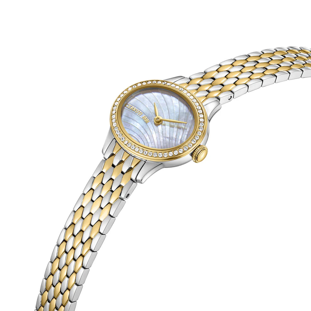 Cerruti 1881 Nemi Ladies Oval White MOP Dial Crystal Bezel Two-Tone Stainless Steel Bracelet Watch | departure-to-desk | Fashion Watches | new-season-2025 | Watch | Watches | Women | Womens | Womens Watches Cerruti 1881 Nemi Ladies Oval White MOP Dial Crystal Bezel Two-Tone Stainless Steel Bracelet Watch | departure-to-desk | Fashion Watches | new-season-2025 | Watch | Watches | Women | Womens | Womens Watches