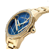 Cerruti Jesina Ladies Blue Puzzle Dial Gold Plated Watch