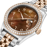 Cerruti 1881 Baccio Ladies Brown MOP Dial Stailess Steel Silver Rose Gold Watch
