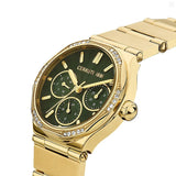 Cerruti 1881 Rendinara Ladies Analog Green Dial Gold Plated Watch
