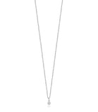 Luca Barra Ladies Stainless Steel Solitaire Necklace with 4 mm White Crystal