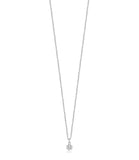 Luca Barra Ladies Stainless Steel Solitaire Necklace with 6 mm White Crystal