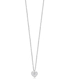 Luca Barra Ladies Steel Necklace With Heart And White Crystals