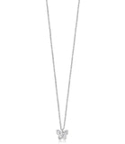 Luca Barra Ladies Steel Necklace with Butterfly and White Crystals