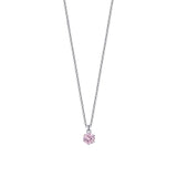 Luca Barra Ladies Steel Necklace With Pink Crystal