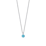 Luca Barra Ladies Steel Necklace With Blue Crystal