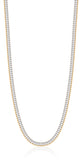 Luca Barra Ladies Tennis Necklace in IP Gold Steel with White Baguette Crystals