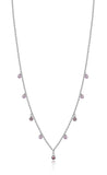 Luca Barra Ladies Necklace In Steel With Pink Crystals