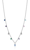 Luca Barra Ladies Necklace In Steel With Multicolor Crystals
