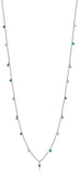 Luca Barra Ladies Necklace In Steel With Multicolor Crystals
