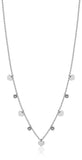 Luca Barra Ladies Steel Necklace With Hearts And Crystals