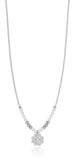 Luca Barra Ladies Steel Necklace With Pearls And Court Leaf