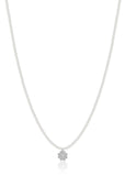 Luca Barra Ladies Steel Necklace with Pearls and Four-Leaf Clover