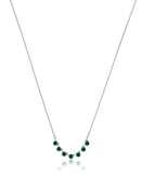 Luca Barra Ladies Necklace in Steel with Green Crystals