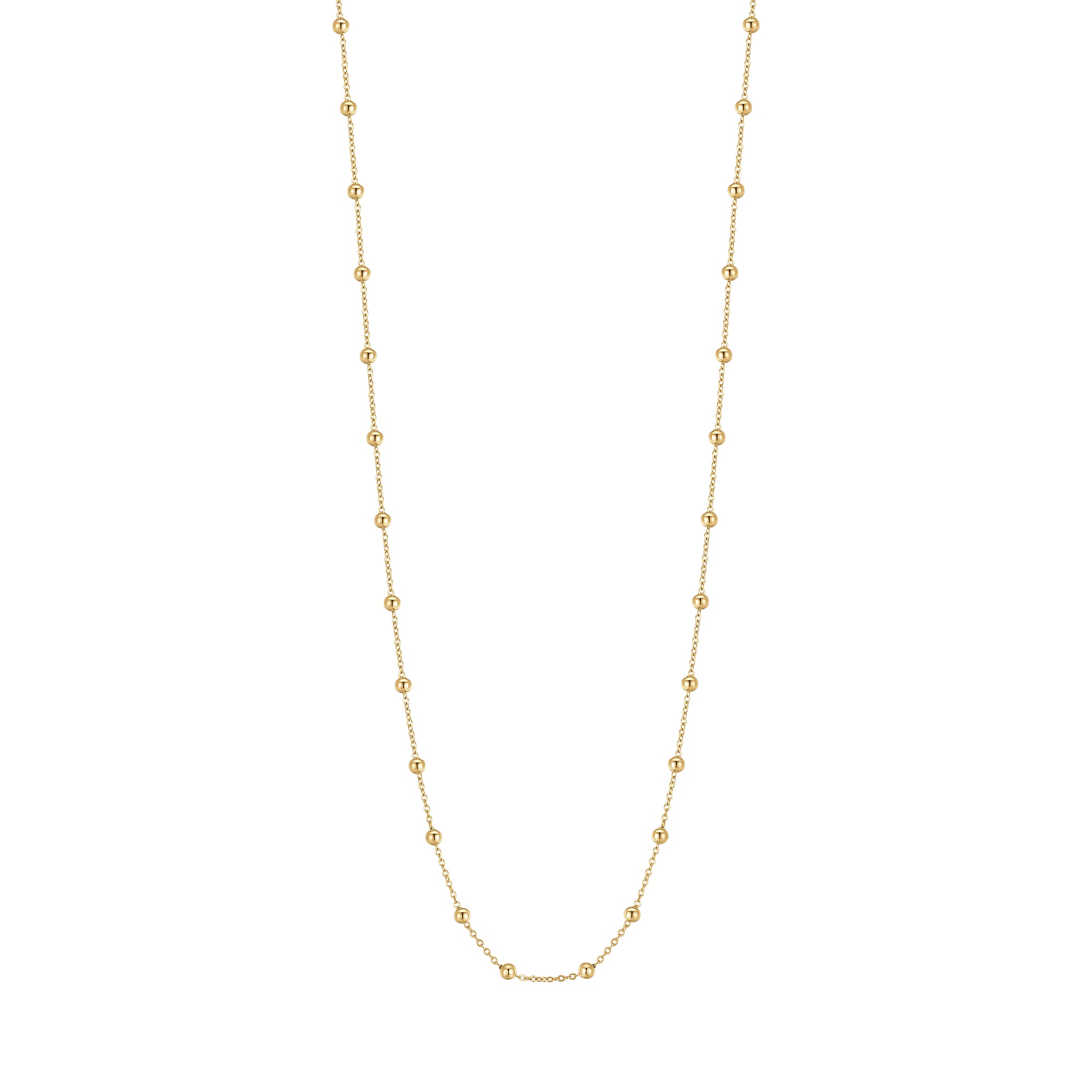 Luca Barra Women's IP Gold Necklace with Spheres