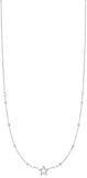 Luca Barra Women's Steel Chain Necklace with Spherical Beads