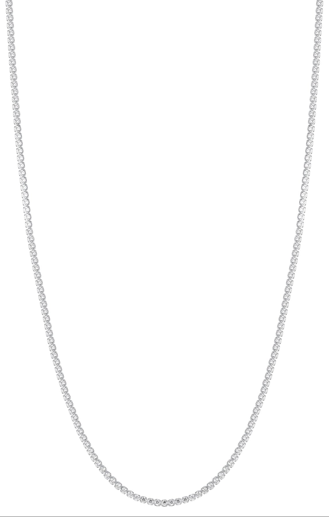 Luca Barra Women's Steel Tennis Necklace with Zircons