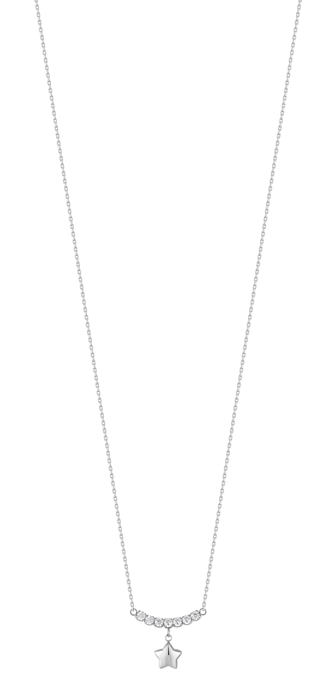 Luca Barra Women's Steel Necklace with Star Pendant and Zircons