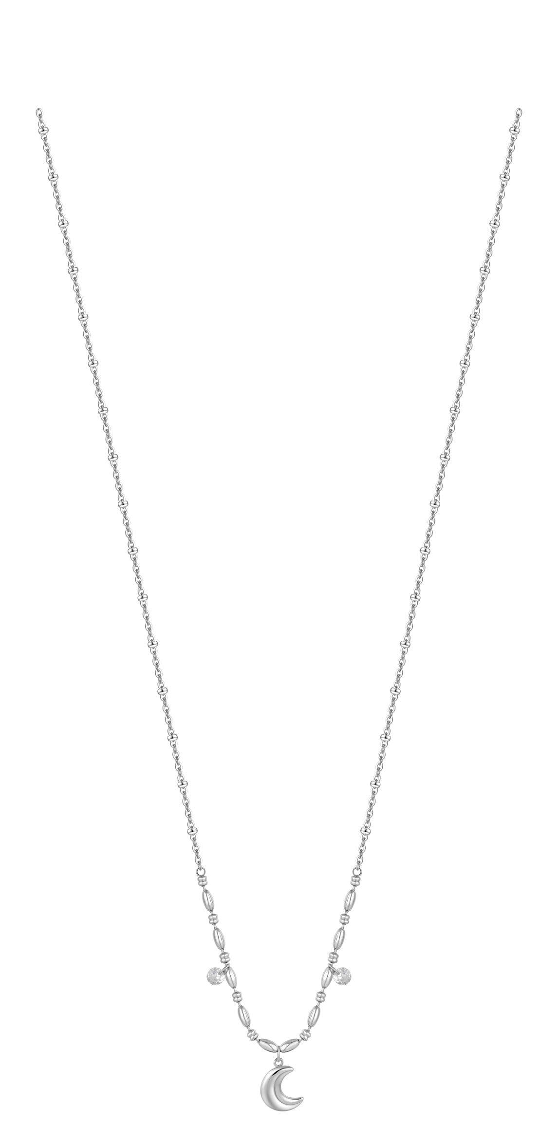 Luca Barra Women's Steel Necklace with Zircons