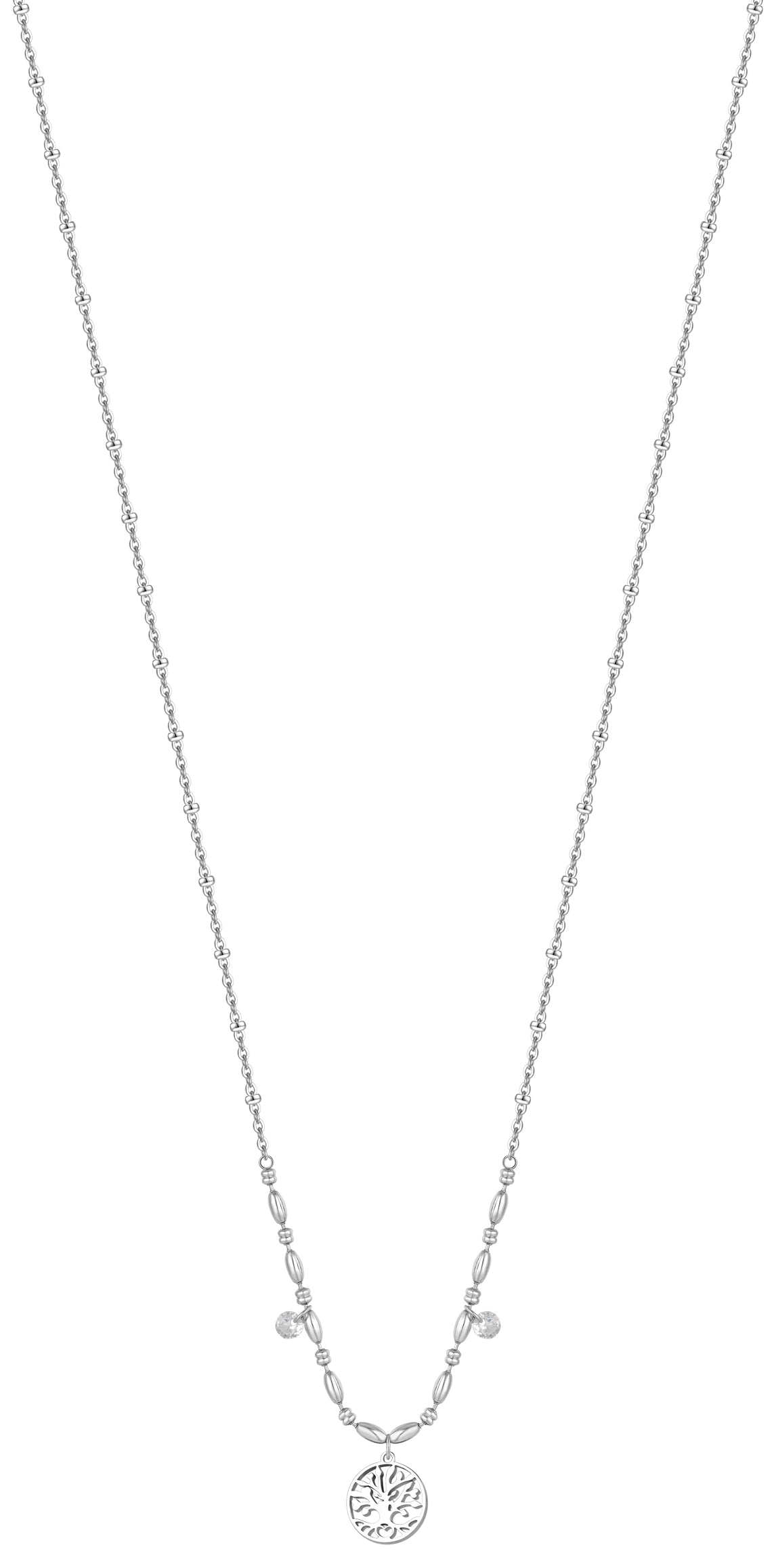 Luca Barra Women's Steel Necklace with Tree of Life Pendant