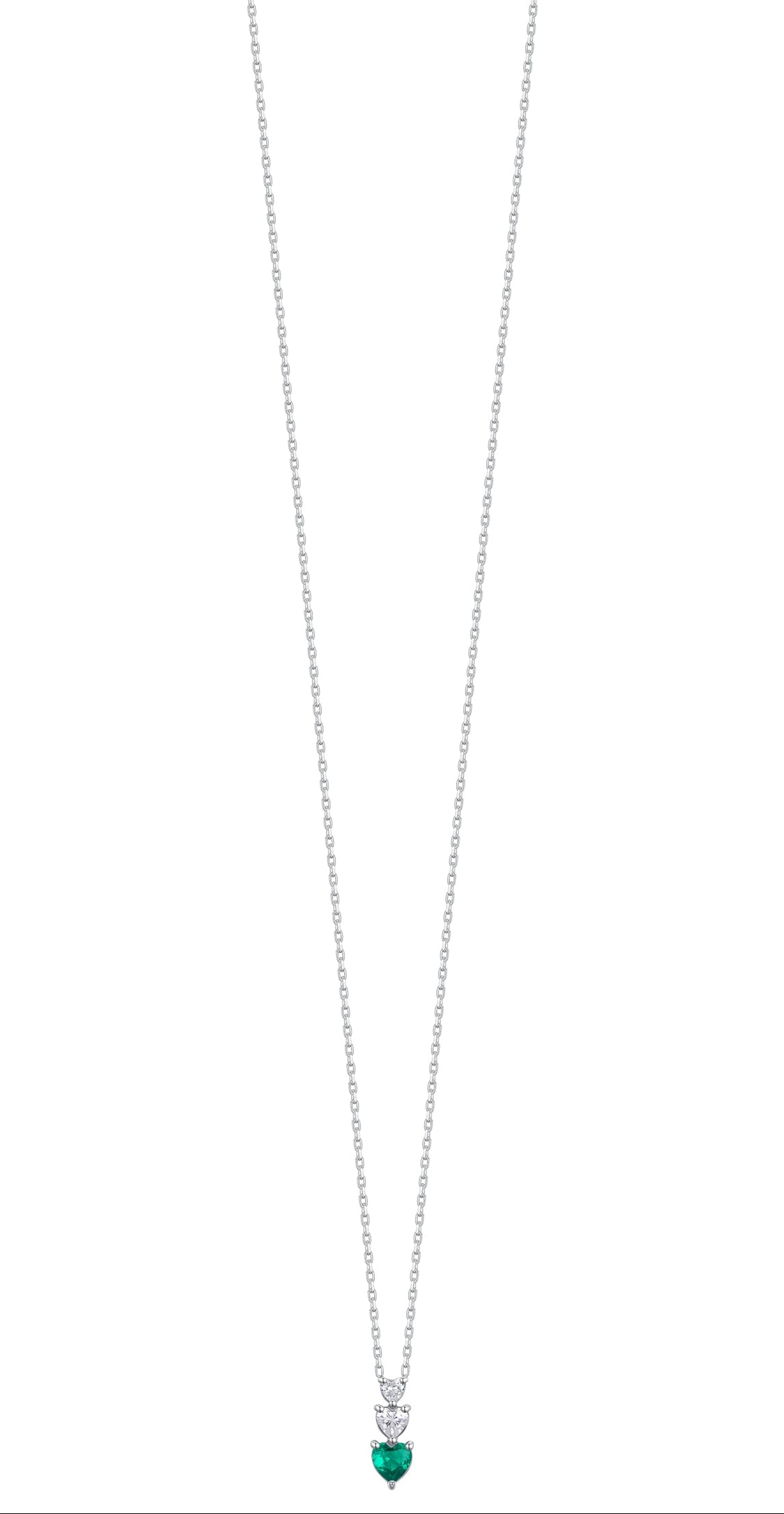 Luca Barra Women's Steel Necklace with Zircon Heart Pendant