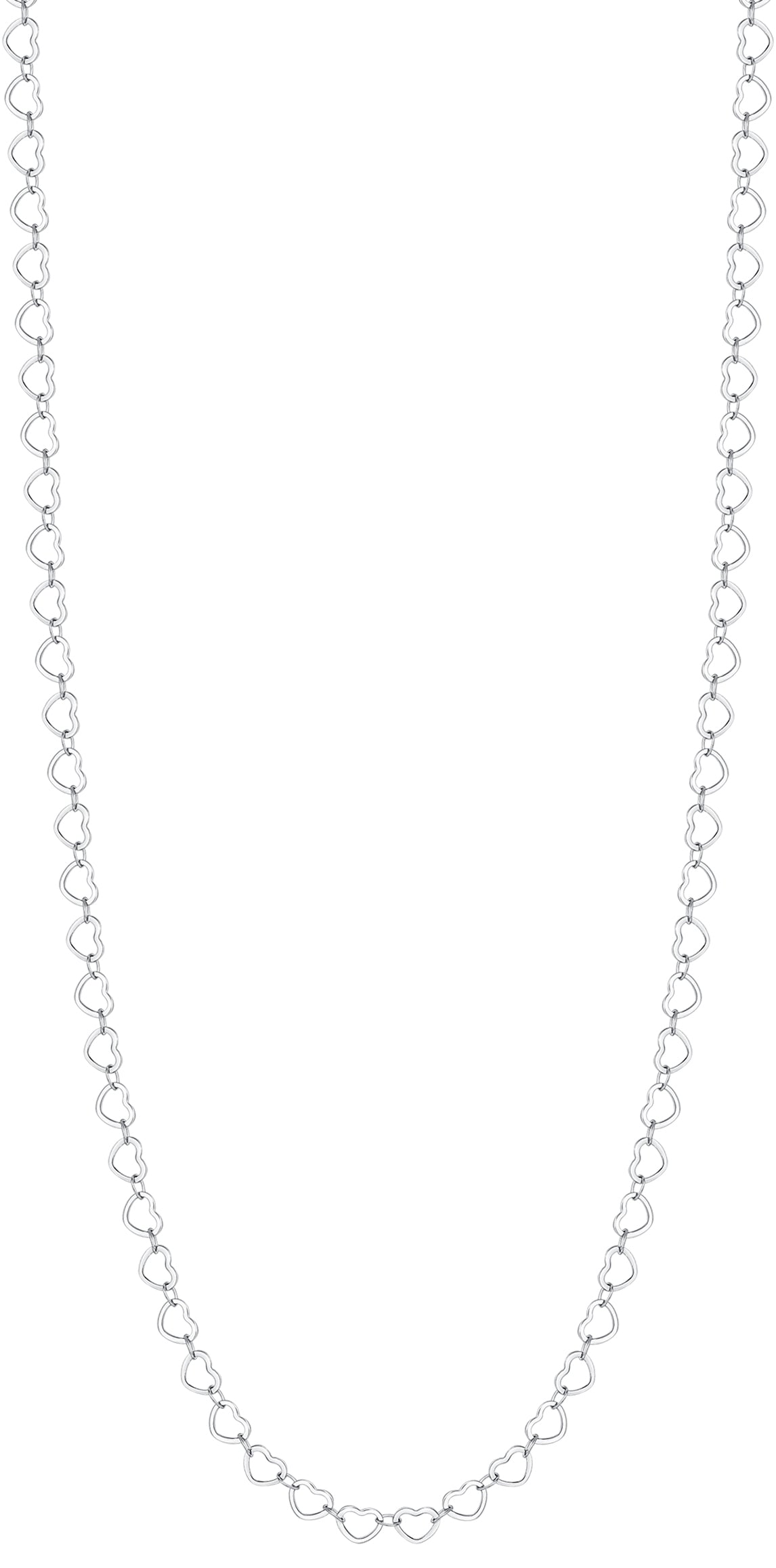 Luca Barra Women's Steel Heart Link Necklace