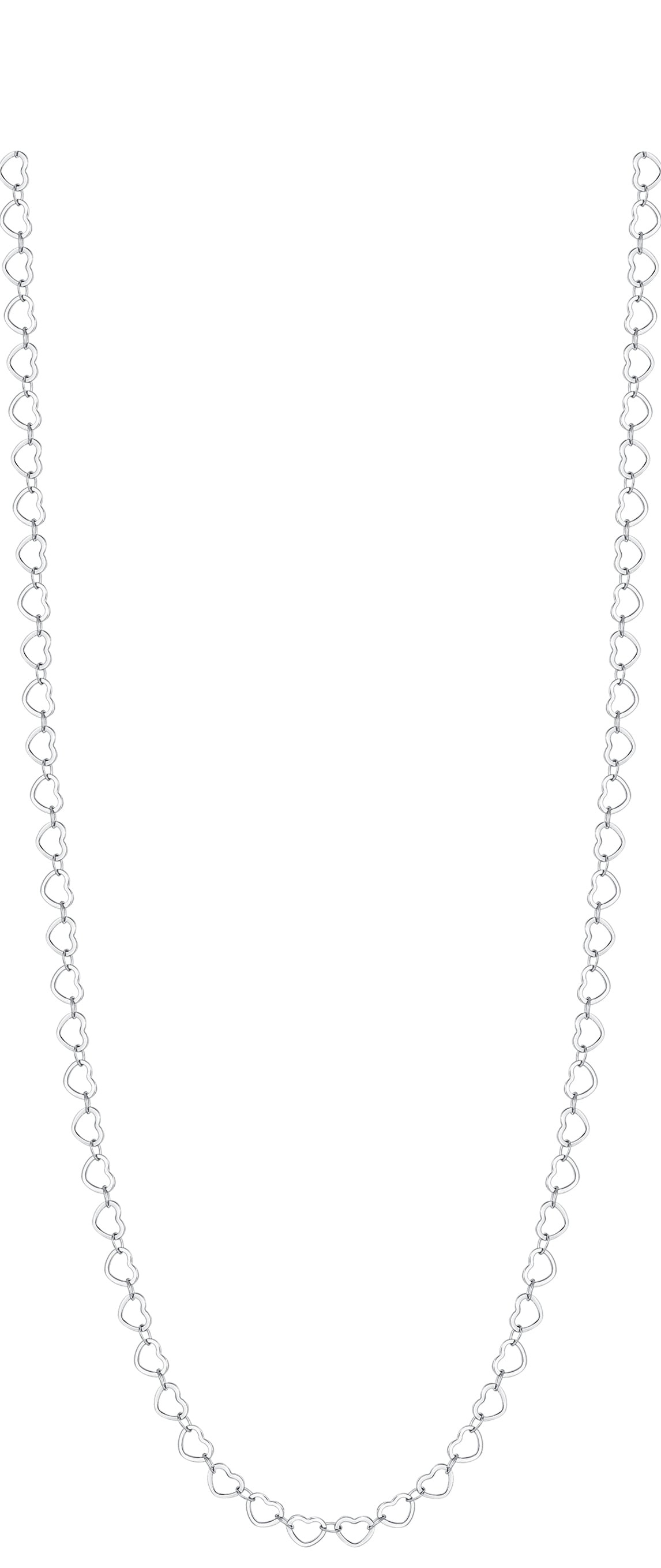 Luca Barra Women's Steel Heart Link Necklace