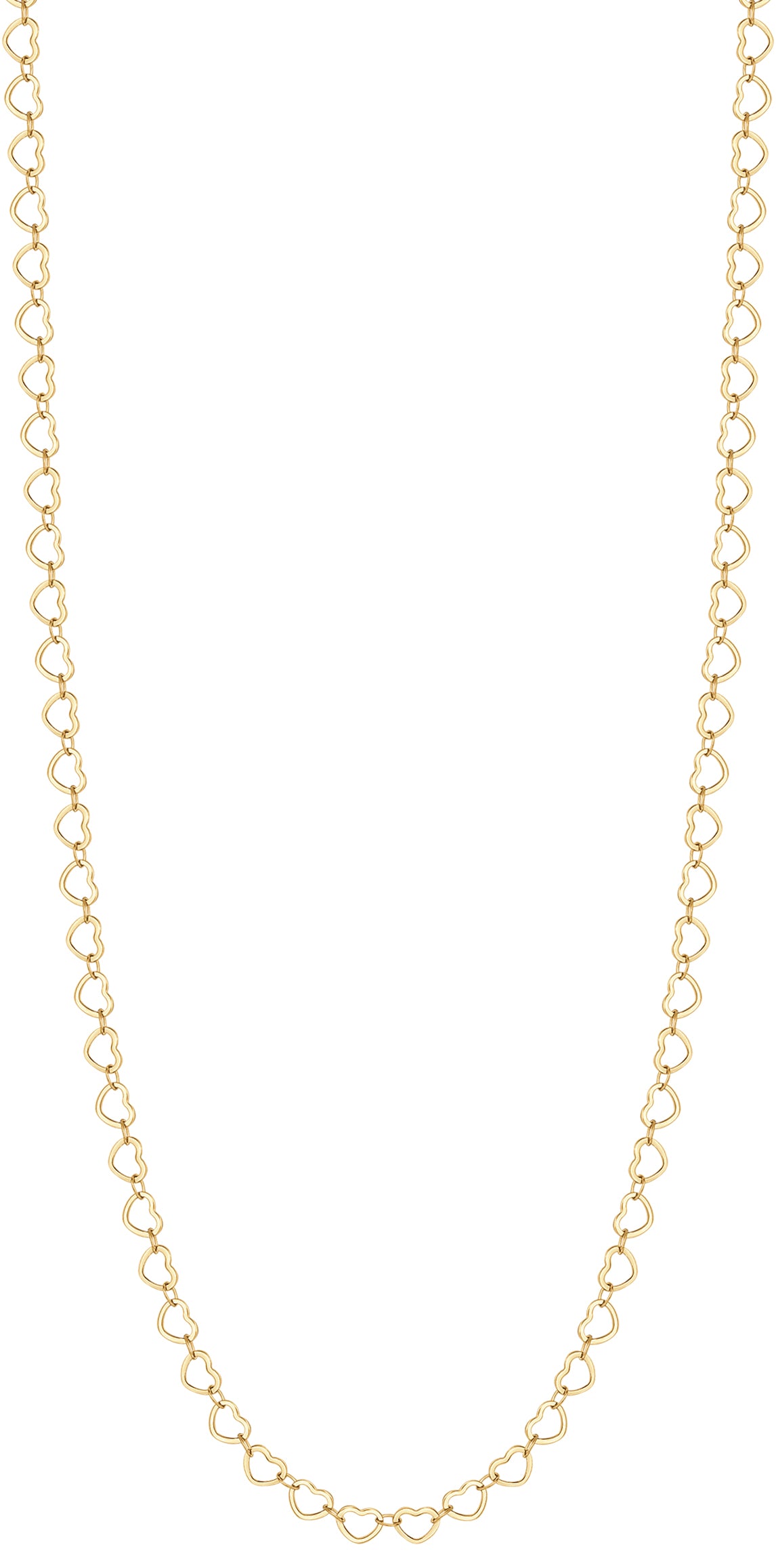 Luca Barra Women's Steel Heart Link Chain Necklace