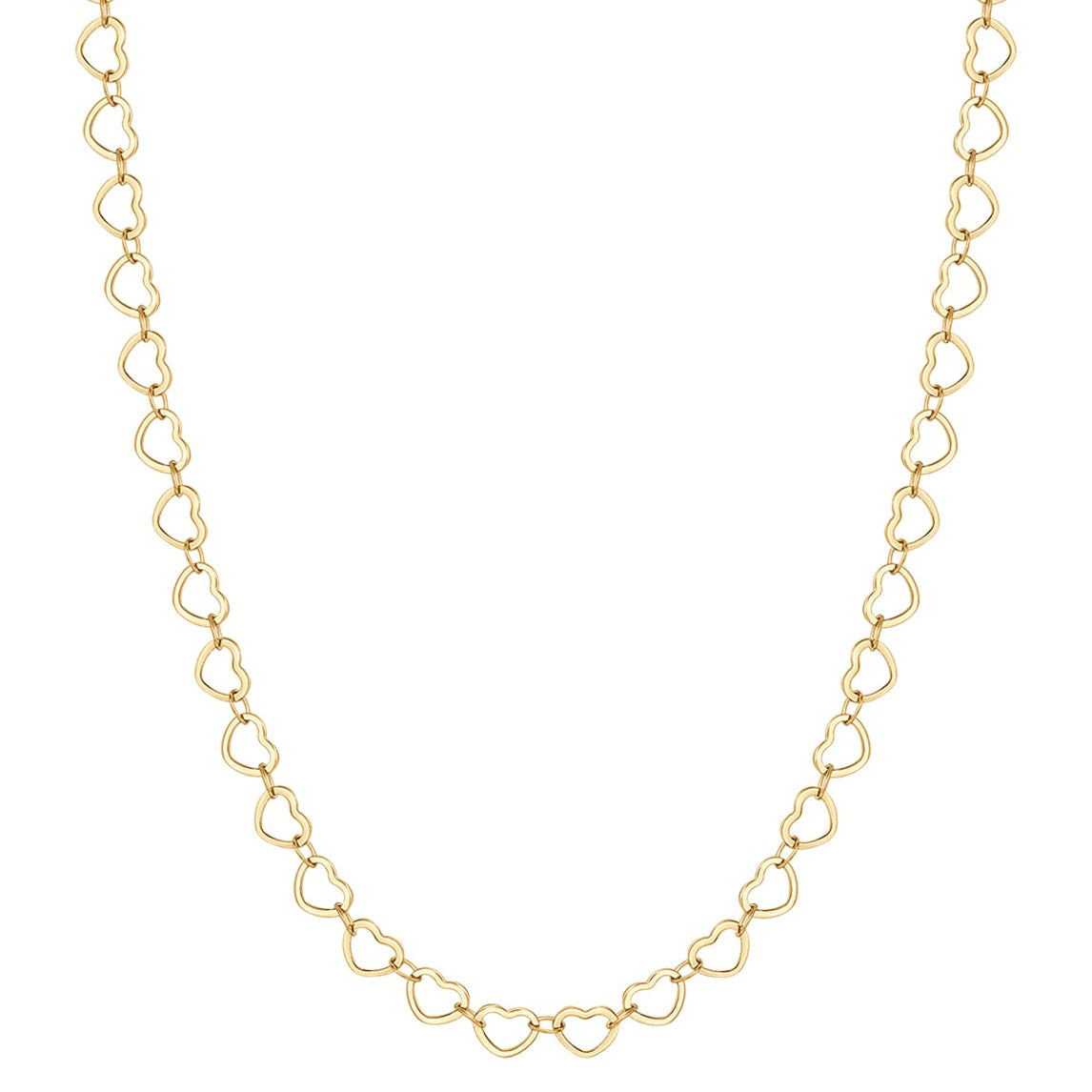 Luca Barra Women's Steel Heart Link Necklace