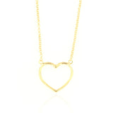 Gold-toned delicate chain necklace featuring an open heart-shaped pendant with a polished finish.