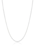 Luca Barra Gents Steel Necklace With White Pearls