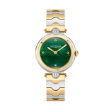 Saint Honore City Of Lights Women's Green MOP Dial Silver Gold Watch