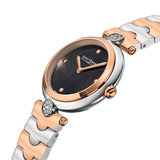 Saint Honore City Of Lights Women's Black MOP Dial Silver Rose Gold Watch