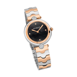 Saint Honore City Of Lights Women's Black MOP Dial Silver Rose Gold Watch